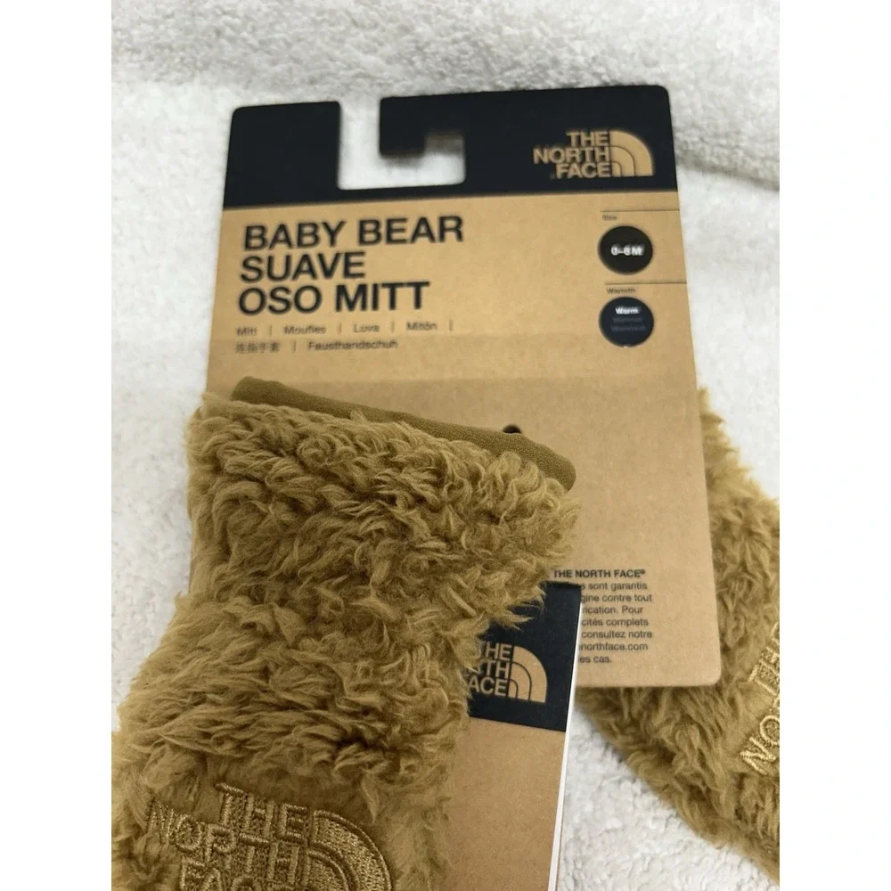 THE NORTH FACE BABY BEAR SUAVE OSO MITTEN, UTILITY BROWN, NWT, 0 - 6 MONTHS (C5)